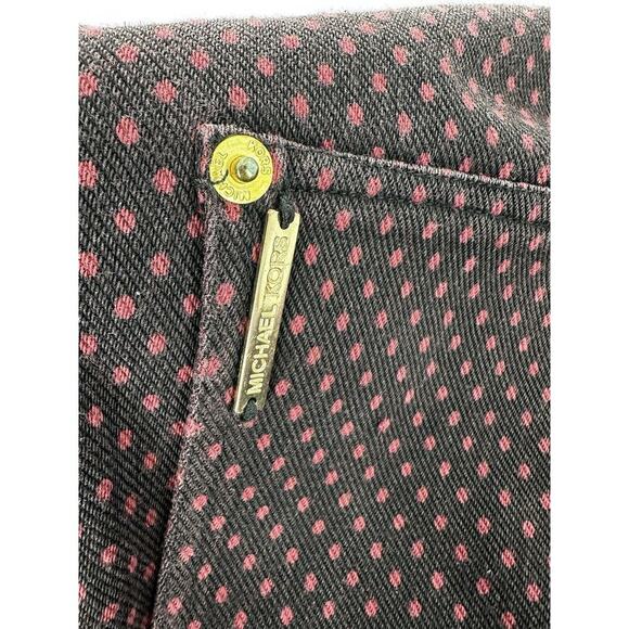 Michael Kors Pants Sz M Jegging Stretchy Ankle Skinny Polka Dot Pull On Burgendy - Picture 11 of 12